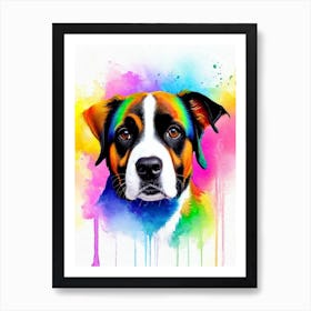 Entlebucher Mountain Dog Rainbow Oil Painting Dog Art Print