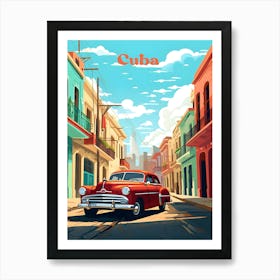 Cuba Havana Modern Travel Illustration Art Print