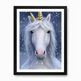 Snow Unicorn Art Print