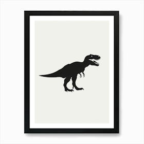 Black T Rex Dinosaur Silhouette 1 Art Print