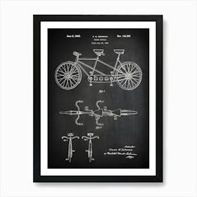 Tandem Bicycle Poster, Bicycle Patent, Schwinn Tandem Bike, Bicycle Print, Bicycle Decor, Bicycle Gift, Bike Gift, Bicycle Wall Art, Sb5051 Art Print