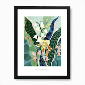 Colourful Flower Illustration Poster Lily Of The Valley 2 Art Print