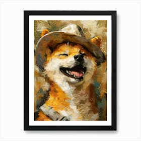 Oil Painting Smiling Shiba Inu 10 Art Print