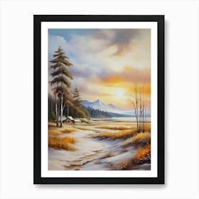 Sunset In The Meadow Art Print