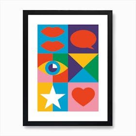 Geometric Bold Colour Modern Art Print