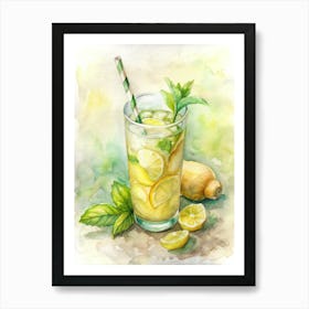 Lemon Ginger Detox Drink Global (1) Art Print