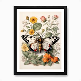 Butterfly On A Flower Art Print