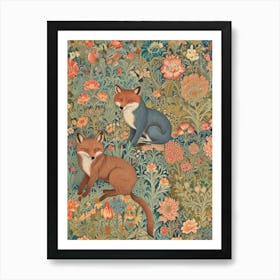 william morris Foxes In A Garden Art Print