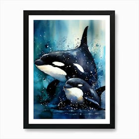 Orca Whales animal Art Print