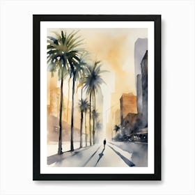 Abstract Watercolor Landscape Solitary Figure 10 Art Print