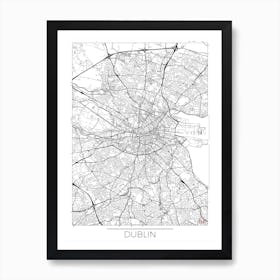 Dublin Map Minimal Art Print