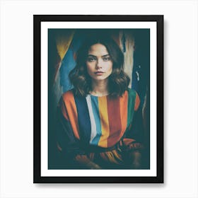 Girl In A Colorful Dress Art Print