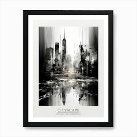 Cityscape Abstract Black And White 3 Poster Art Print