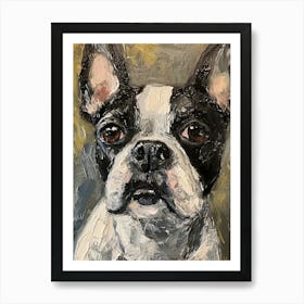 Boston Terrier Acrylic Painting 6 Art Print