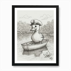 Duck In A Boat 1 Art Print