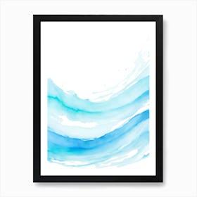 Blue Ocean Wave Watercolor Vertical Composition 19 Art Print