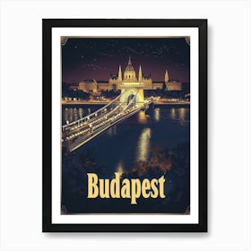 Aihrgdesign A Vintage Travel Poster Of Budapest 3 Art Print