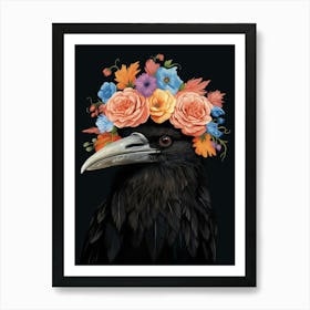 Bird With A Flower Crown Crow 3 Art Print