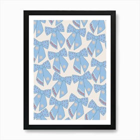 Blue Bows Coquette Art Print