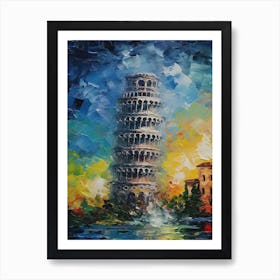 Tower Of Pisa Monet Style 4 Art Print