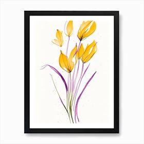 Saffron Herb Minimalist Watercolour 1 Art Print