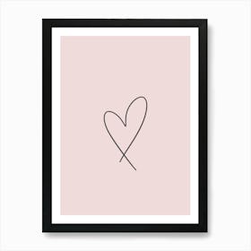 Love Heart Line Art Print
