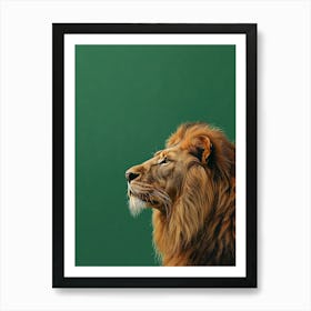 Animal Lion In The Green Room Art Print