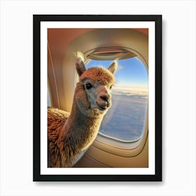 Llama On A Plane 1 Art Print