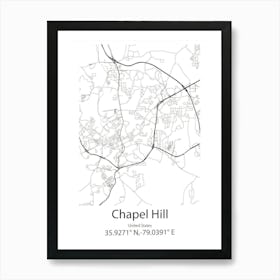 Chapel Hill,United States Minimalist Map Art Print