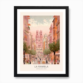 La Rambla Poster Barcelona Reise für Wohnzimmer