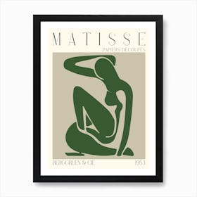 Green Tone Female Matisse Inspired Art Print