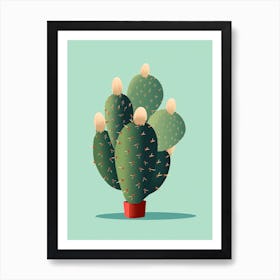 Prickly Pear Cactus Illustration 5 Art Print