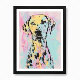 Dalmation Dog Pastel Line Illustration 1 Art Print