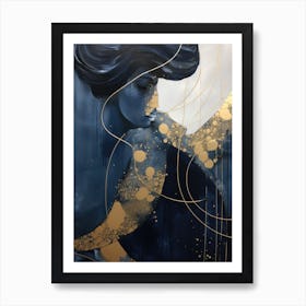 Blue And Gold 11 Art Print