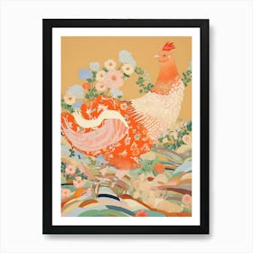 Maximalist Bird Painting Chicken 1 Art Print