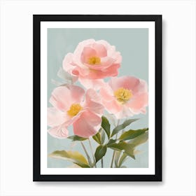 Camellia Flowers Acrylic Pastel Colours 1 Art Print