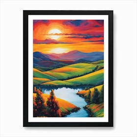 Sunset In The Valley 1 Art Print