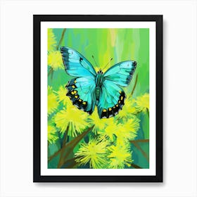 Pop Art Green Hairstreak Butterfly 2 Art Print