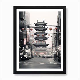 Taipei, Taiwan, Black And White Old Photo 1 Art Print