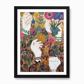 Hands In A Garden Art Print