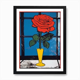 Rose Still Life Pop Art  Art Print