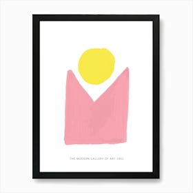 Pink And Yellow Abstract Shapes Art Print