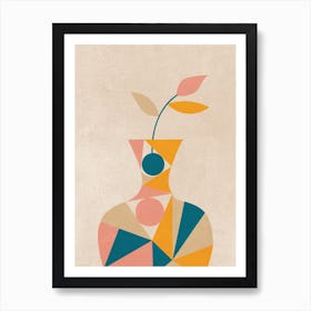 Colorful Geometric Potted Plant Art Print