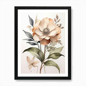 Watercolor Flower Painting Art Print