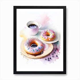 Donut Tablescape Cute Neon 1 Art Print