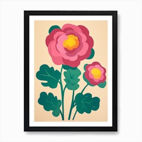 Cut Out Style Flower Art Ranunculus Art Print