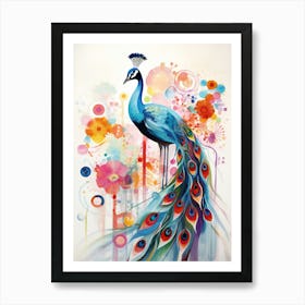 Bird Painting Collage Peacock 3 Art Print