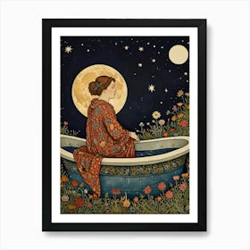 William Morris Bathing In The Moonlight Art Print