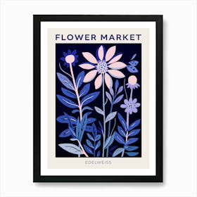 Blue Flower Market Poster Edelweiss 4 Art Print