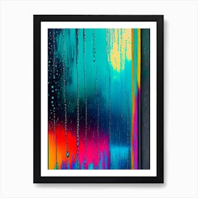 Rain On Window Water Waterscape Bright Abstract 2 Art Print